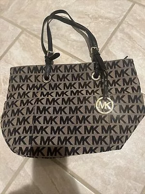 Michael Kors Jet Set Travel Top Zip Signature Monogram Tote Handbag For Women • $35