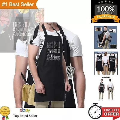 Durable Funny Cooking Apron With Deep Pockets - Unisex Kitchen Accessory • $23.99