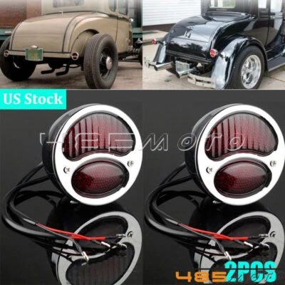 $63.99 • Buy 2X Vintage LED Custom Hot Rat Street Rod Tail Light Turn Signal For Ford Model A