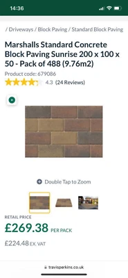 £60 • Buy Marshall Block Paving - Sunrise