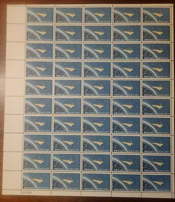 Scott 1193 - 1962 Project Mercury Full Sheet Of 50 US 4¢ Stamps MHN • $10