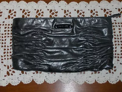 Michael Kors Gray Leather Webster Clutch Bag Purse Wallet Shimmer Shine NO STRAP • $29.99