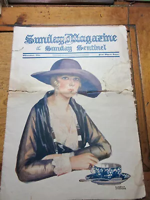 1918  Sunday Sentinel Magazine Eugenia Johnson Cover Milwaukee • $7.99