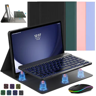 Backlit Keyboard Mouse Case For Samsung Galaxy Tab A9 Plus S9 FE/S9/S8/S7 Tablet • £8.99