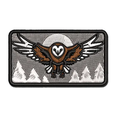 $9.99 • Buy Majestic Barn Owl Flying Multi-Color Embroidered Iron-On Patch Applique