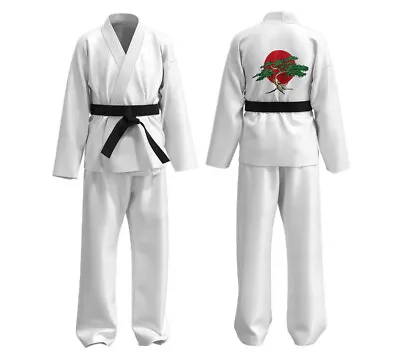 The Karate Kid Daniel LaRusso Cosplay Costume Karate Kid Adult Uniform Outfit UK • £18.71