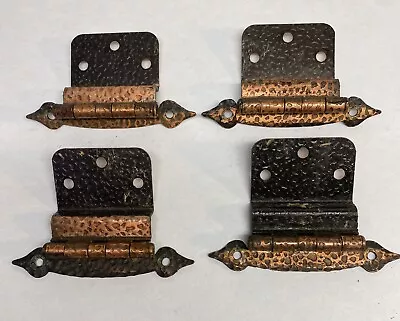 $12.95 • Buy Vintage Hammered Copper Coated Cabinet Cupboard Hinges Set Of 4