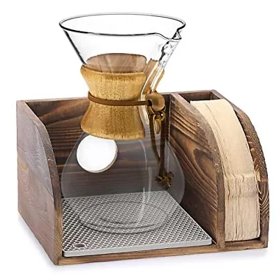 Vintage Wood Coffee Organizer Stand Compatible With Chemex Coffee Makers Hold... • $39.61