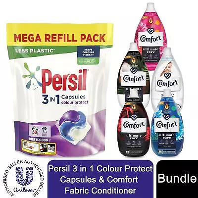 Laundry Bundle 1x50W Persil Colour Capsules & 1x58W Comfort Fabric Conditioner • £17.99