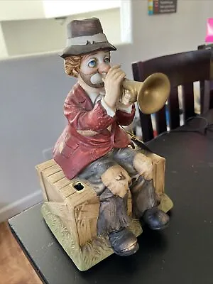 Waco Melody In Motion Willie The Hobo Clown Music Box Trumpet Needs Fix • $49