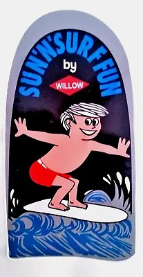  SUN 'N' SURF FUN  VINTAGE RETRO Sticker Decal 1970s LONGBOARD SURFER SURFBOARD • $2.57
