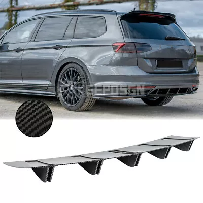 Carbon Fiber Rear Lip Bumper Diffuser 5 Shark Fins For VW Volkswagen Passat /CC • $45.11