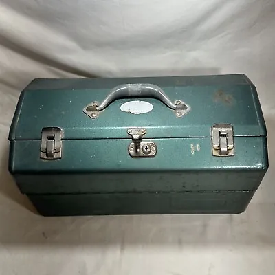 Vintage Grip-Loc Green Metal Tackle Tool Box Walton Products Made In USA • $50