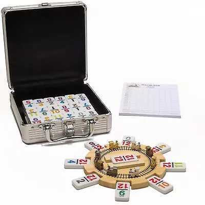 RNK Gaming Mexican Train Dominoes Set Double 12 Color With Numbers And Wooden... • $64.40
