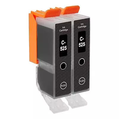 2 Black Ink Cartridges To Replace Canon PGI-525Bk Non-OEM / Compatible For PIXMA • £6.30