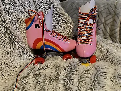 Moxi Rainbow Rider Pink Roller Skates Men's 9 Women's 10-10.5.  • $50