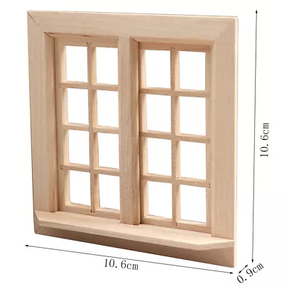 1pc 1:12 Plain Dollhouse Miniature Wood Window Frame Funiture Decor Accessories • $9.99