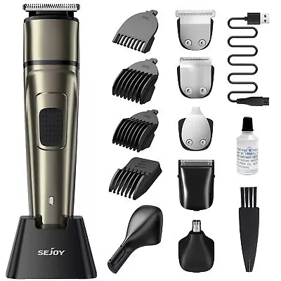 SEJOY Electric Hair Clippers Mens Rechargeable Beard Trimmer Shaver Grooming Kit • $24.59