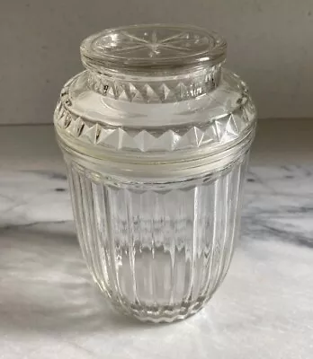 Vintage Anchor Hocking Cut Glass Candy Canister Jar • $20