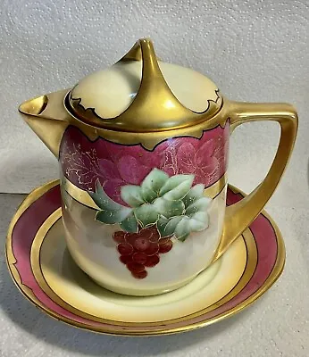 VTG Rosenthal Donatello Beautifully Handpainted With Grapes Teapot  & Underplate • $89.50