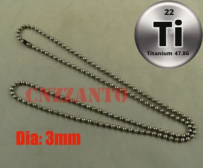 Titanium Military Army Ball Bead Chain Necklace Anti-allergy 23.6 Inch Ti030 • $16.99