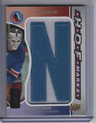 2023 UD SP Game Used Hockey Ed Giacomin HOF Marks 19/35 HOFM New York Rangers • $60