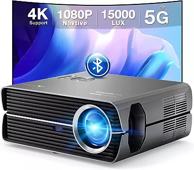 $549.99 • Buy Projector With WiFi And Bluetooth, Native 1080P 4K Support 450 Outdoor Movie AU