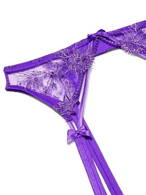 Victorias Secret Purple Starstruck Embroidered Garter Belt M/l • $6