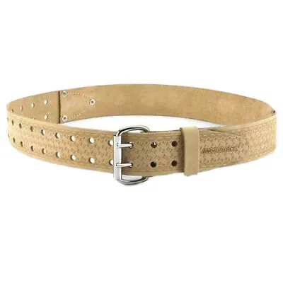 Work Belt 2  Wide Saddle Leather Double Prong Heavy Duty Tools 44 -54  Size XL • $15.25