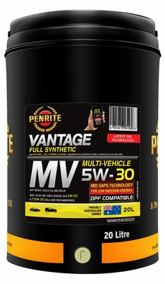 $189.95 • Buy Penrite Vantage MV Full Synthetic 5W-30 Engine Oil 20L