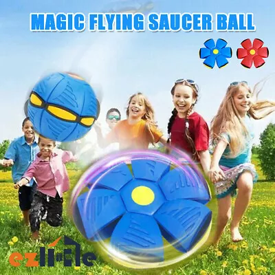 Flying Saucer Ball Pet Toy LED Light Magic Deformation Dog Outdoor Sport Ball AU • $12.39