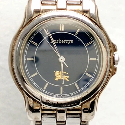 $202.84 • Buy Burberrys 5530-F52339 Unisex Used Watch Quartz Horse Blue Dial Gold Silver
