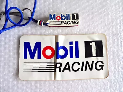 MOBIL 1 RACING BUMPER STICKER & FAN LANYARD W/ FOAM OIL ADVERTISING FOB Neocurio • $3