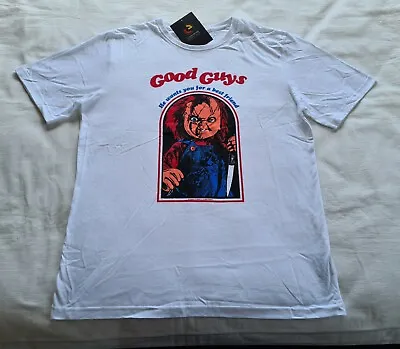 Childs Play Chucky Good Guys Mens White Printed Short Sleeve T Shirt Size M New • $19.99