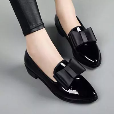 Zapatos De Tacón Para Mujer Botas Cuero Con Punta Baja Calzado Moda Para Mujer • £36.61