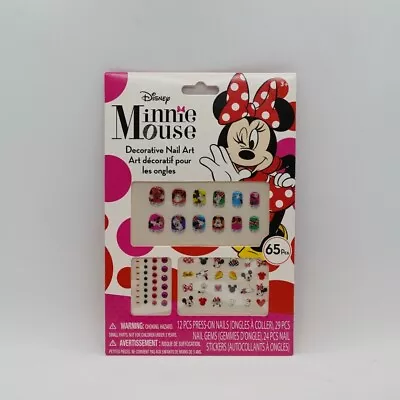 Disney Minnie Mouse 65 Piece Decorative Press-On Nail Art & Gems Set • $2