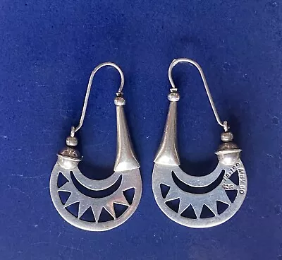 Sterling Silver Mexican Earrings Solid: 14 Grams Unique Design • $30