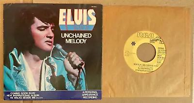 Elvis Presley Unchained Melody 1978 USA RCA Vinyl 45 Picture Sleeve PROMO JH 112 • $22.45