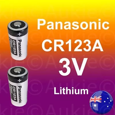 2 X Panasonic 3V CR123A CR17345 CR123 NON Rechargeable Lithium Battery Batteries • $11.79