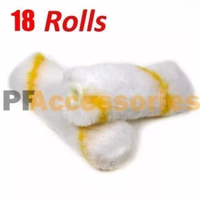 18 Rolls 4  Inch Mini Paint Roller Covers Refill Gold Stripe Soft Woven 1/2  Nap • $11.79