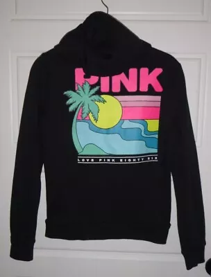 Pink By Victoria's Secret Black Zip-Up Hoodie-Sz XS • $8.99