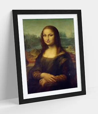 Da Vinci Mona Lisa Makeup Funny Slay -framed Wall Art Poster Print 4 Sizes • £14.99