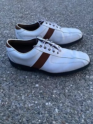 FootJoy White Leather Gold Shoes 52062 Mens Size 11 M • $30