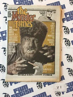 The Monster Times Volume 1 Number 14 With Wolf Man Poster Insert [V1] • $12.97