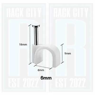 Round Cable Clips Wall 3.5mm 4mm 5mm 6mm 7mm 8mm 9mm 10mm White Black Nail Plugs • £2.99