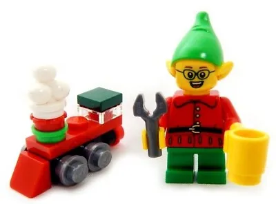 NEW LEGO CHRISTMAS ELF MINIFIG W/toy Holiday Train Figure Santa Claus Minifigure • $11.99