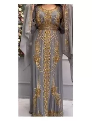 New Wedding Dress Very Fancy Long Gown Moroccan Dubai Kaftans Farasha Abaya • $73.50
