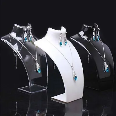 Acrylic Jewelry Necklace Pendant Earrings Plastic Mannequin Bust Display St C_da • $5.28