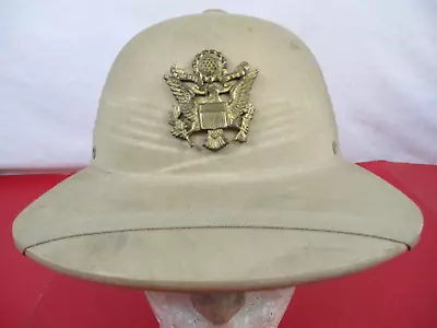 Vietnam Era US Army Officer's Pith Or Sun Helmet W/Eagle Emblem - XLNT • $89.99