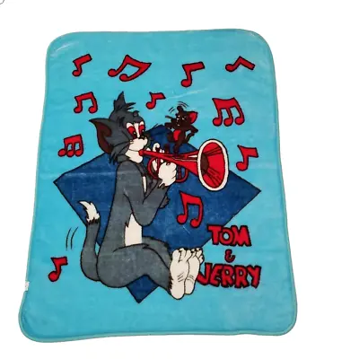 Tom And Jerry Throw Blanket Cover Cornet Music Notes Cat Mouse Red 54x41 RARE • $99.99